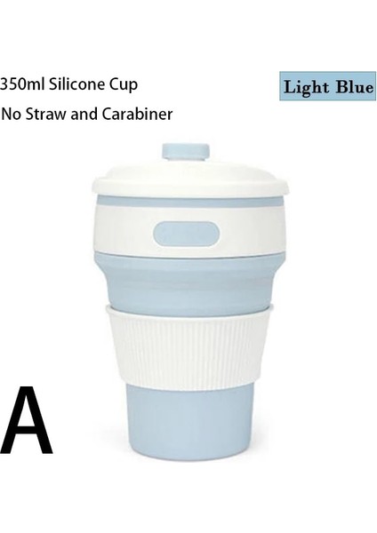 Açık Mavi-A Tarzı 350ML Sıcak Katlanır Silikon Bardak Taşınabilir Silikon Teleskopik Içme Katlanabilir Kahve Fincanı Çok Fonksiyonlu Katlanabilir Silika Kupa Seyahat (Yurt Dışından)