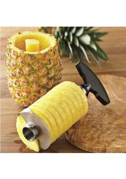 Siyah Stil Yeni Varış, Ananas Dilimleme Soyucu Kesici Parer Bıçağı Paslanmaz Çelik Mutfak Meyve Araçları Pişirme Araçları (Yurt Dışından) fiyatları