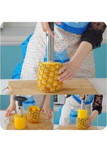 Siyah Stil Yeni Varış, Ananas Dilimleme Soyucu Kesici Parer Bıçağı Paslanmaz Çelik Mutfak Meyve Araçları Pişirme Araçları (Yurt Dışından) indirimleri