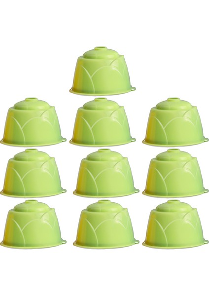 10YEŞIL Tarzı Yeniden Kullanılabilir Nespresso Kahve Kapsülü Filtreli Fincan Nespresso Dolce Gusto Için Doldurulabilir Kapak Kaşık Fırça Filtre Sepeti Yüksek (Yurt Dışından)