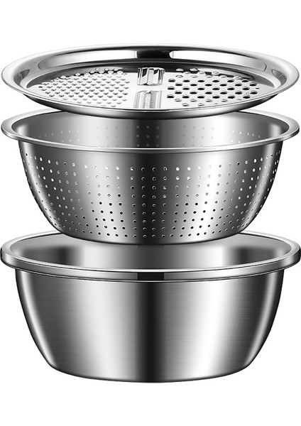 3 Adet Tarzı Et Çok Fonksiyonlu Mutfak Aracı Rende Süzgeç Paslanmaz Çelik Sebze Meyve Rendeler Drenaj Havzası Pirinç Yıkama Filtresi (Yurt Dışından)