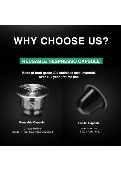 1 Kaşık Altın Tarzı Yeniden Kullanılabilir Kapsül Gıda Sınıfı Paslanmaz Çelik Kahve Nespresso Kahve Makinesi Için Uyumlu Dozaj Halkalı Orijinal Hat (Yurt Dışından) indirimleri