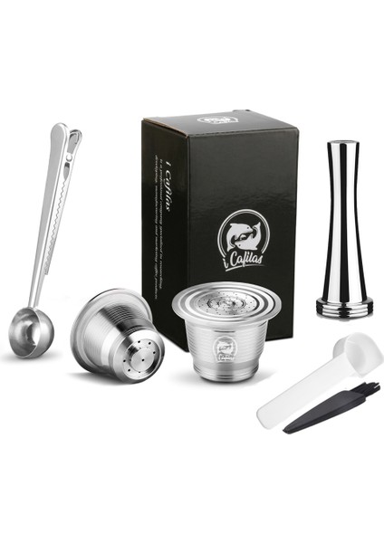 2 Bardak 1 Kurcalama 1 Kaşık Stili Icafilas Doldurulabilir Kahve Kapsülleri Nespresso ile Uyumlu Yeniden Kullanılabilir Kapsüller Inissia Capsula Nespresso Yeniden Kullanılabilir (Yurt Dışından)