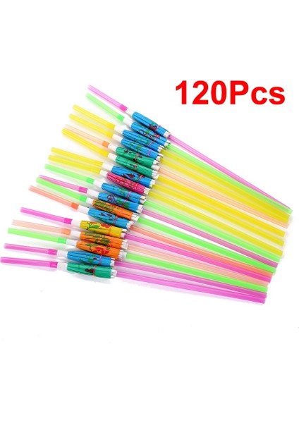 120 Adet Rastgele Renk Stili Adet Plastik Içme Saman Kokteyl Salonu Düğün Doğum Günü Partisi Özel Yaz Pipetler Bar Içecek Aksesuarları Yjn (Yurt Dışından)