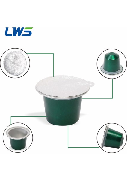 Yeşil Stil Doldurulabilir Nespresso Kapsül Tek Kullanımlık Pod Kahve Filtreleri Yapmak Için Sızdırmazlık Etiket Kapaklı Nespresso Kahve Kapsülü (Yurt Dışından) modelleri
