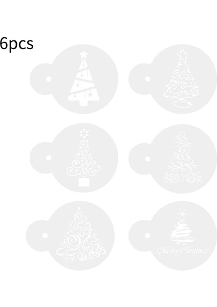 6 Adet Noel Kalıpları Tarzı Paslanmaz Çelik Çikolata Çalkalayıcı Kakao Unu Pudra Şekeri Tozu Kahve Baskı Modeli Kahve Elek Kapak Çalkalayıcı Pişirme Araçları (Yurt Dışından)