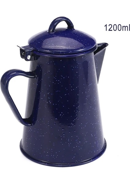 1200ML Tarzı Cezve Emaye Kahve Su Isıtıcısı Yüksek Li El Çay Su Isıtıcısı Çaydanlık Eski Ev Dekorasyonu Yıldızlı Gökyüzü Mavi Çaydanlık (Yurt Dışından)