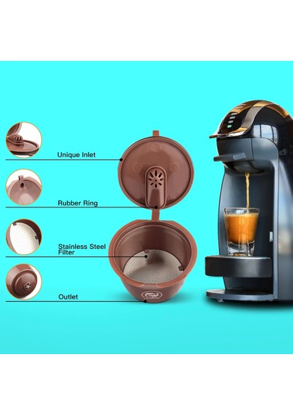3cup Siyah Tarzı Dolce Gusto Crema Kahve Kapsül Filtreleri ile Uyumlu Yeniden Kullanılabilir Doldurulabilir Kahve Kapsül Fincan Gıda Sınıfı Plastik (Yurt Dışından) fırsatları