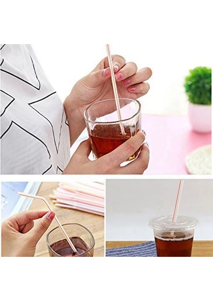 Çok Renkli Rastgele Stil 1500 Adet Esnek Plastik Pipet Çizgili Çok Renkli Tek Kullanımlık Hasır Uzun (Yurt Dışından)
