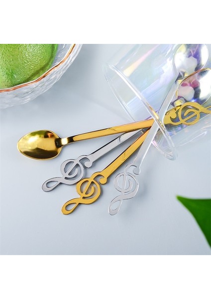 Gümüş Tarzı Upspirit Nota Şekli Paslanmaz Çelik Kahve Kaşığı Yaratıcı Çay Dondurma Kaşığı Altın Sofra Takımı Bar Yemek Tatlı Kaşığı (Yurt Dışından) indirimleri