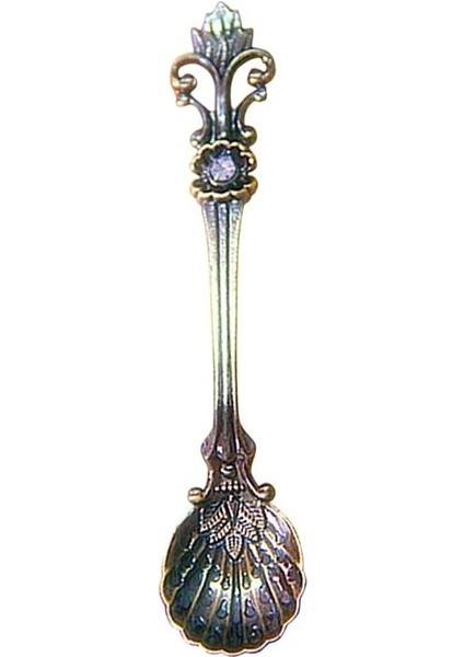 Bronz Tarzı Büyük 11,3 cm Arap Tarzı Çinko Alaşımlı Kahve Çay Karıştırma Kaşığı Antika Çay Kaşığı Kahve Kaşığı Tatlı Kaşığı Mutfak Aletleri Çatal Bıçak Takımı (Yurt Dışından)