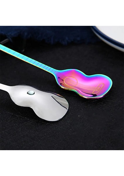 Gümüş Tarzı Obr Paslanmaz Çelik Gitar Şekli Kaşık Espresso Çay Karıştırma Karıştırma Servis Kaşığı Dondurma Kahve Kaşığı Mutfak Aksesuarları (Yurt Dışından) fırsatları