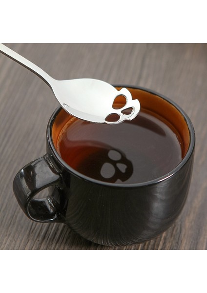 Siyah Stil Yaratıcı 304 Paslanmaz Çelik Kafatası Kahve Kaşığı Tatlı Çay Şeker Kaşığı Ev Mutfak Bar Kahve Dükkanı Parti Aksesuarları Hediye (Yurt Dışından) fırsatları