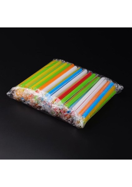 Renk Stili 100 Adet M Geniş Tek Kullanımlık Pipetler Renkler Plastik Içecek Pipetleri Inci Sütü Çay Plastik Strwas Parti Barı Temini (Yurt Dışından)