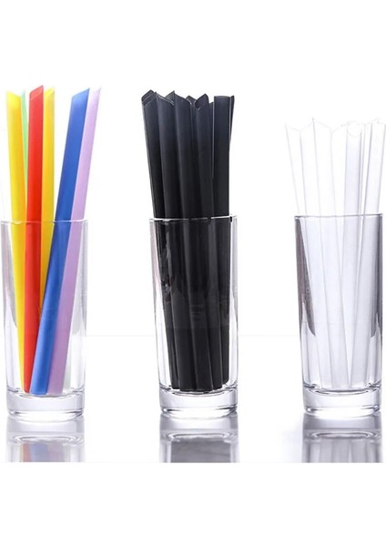Renk Stili 100 Adet M Geniş Tek Kullanımlık Pipetler Renkler Plastik Içecek Pipetleri Inci Sütü Çay Plastik Strwas Parti Barı Temini (Yurt Dışından)
