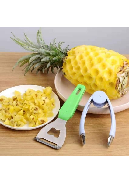 F2 Stili Ananas Bıçağı Soyucu Paslanmaz Çelik Soyma Ananas Artefaktı 304 Oluk Açma Klipsi Tohum Soyma Bıçağı Alet Klipsi Ev (Yurt Dışından)