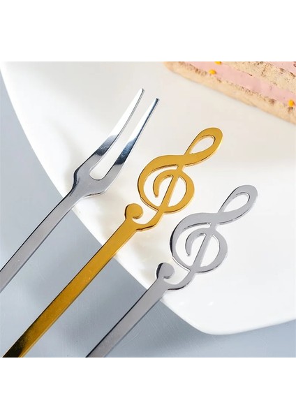 1 Adet Gümüş Tarzı Upspirit Paslanmaz Çelik Meyve Çatalları Nota Kek Tatlı Aperatif Sofra Takımı Lüks Altın Meyve Çatalları Ev Partisi Sofra Takımı (Yurt Dışından) fırsatları