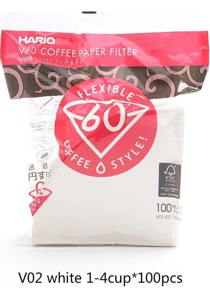 Beyaz 1-4CUP-100PCS Tarzı Hario Japon Kahve Filtre Kağıdı Koni V60 El Yapımı Kahve Damla Kahve Filtre Kağıdı Vcf Kahve Filtresi (Yurt Dışından)