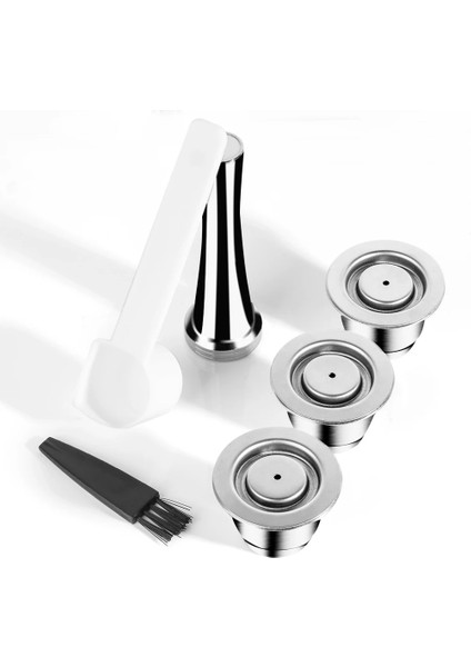 Koyu Gri Tarzı Icafilas Nespresso Doldurulabilir Kapsül Yeniden Kullanılabilir Paslanmaz Çelik Yeniden Kullanılabilir Kapsüller Kahve Filtresi Pod Kahve Sabotaj Kaşığı (Yurt Dışından) fırsatları