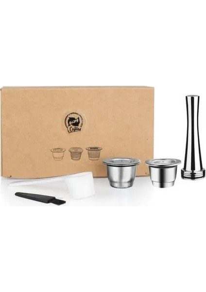 Fildişi Tarzı Icafilasıcafilas Paslanmaz Metal Nespresso Kapsül Için Yeniden Kullanılabilir Presli Kahve Öğütücü Paslanmaz Tamper Espresso Makinesi Sepeti (Yurt Dışından)