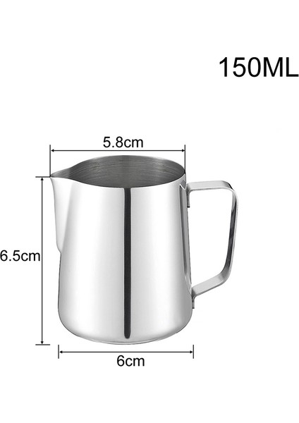 150ML Tarzı Paslanmaz Çelik Süt Köpürtme Sürahisi Kalın Kahve Süt Köpürtücü Kupalar Italya Latte Sanat Sürahi Süt Sürahi Frother Fincan ml (Yurt Dışından)