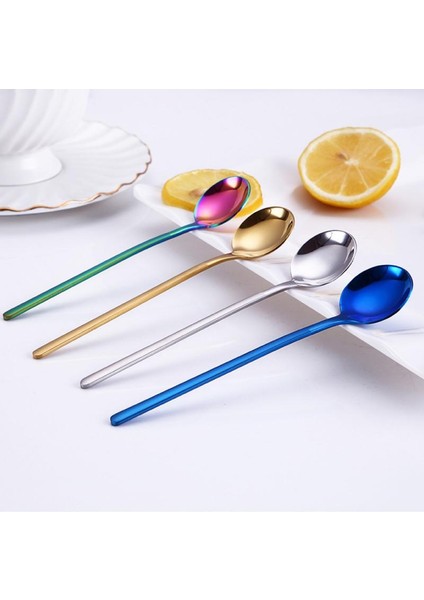 No.7 Tarzı Paslanmaz Çelik Kahve Kaşığı Uzun Saplı Dondurma Tatlı Çay Kaşığı Drinkware Sofra Mutfak Aksesuarları (Yurt Dışından) fiyatları