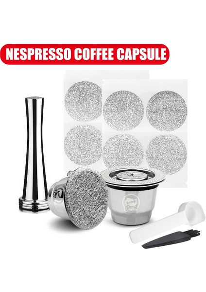 Koyu Gri Tarzı 2 Kullanımlık Yeniden Dolum Kahve Kapsülü Nespresso Filtre Pod Kahve Makinesi Için Tek Kullanımlık Folyolu Contalar ve Paslanmaz Çelik Dudak (Yurt Dışından) fiyatları