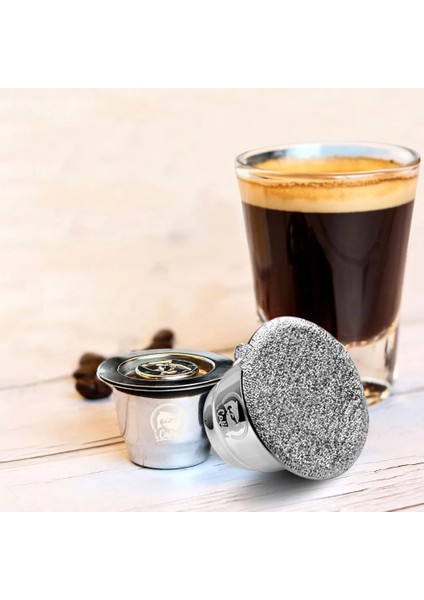 Koyu Gri Tarzı 2 Kullanımlık Yeniden Dolum Kahve Kapsülü Nespresso Filtre Pod Kahve Makinesi Için Tek Kullanımlık Folyolu Contalar ve Paslanmaz Çelik Dudak (Yurt Dışından) indirimleri