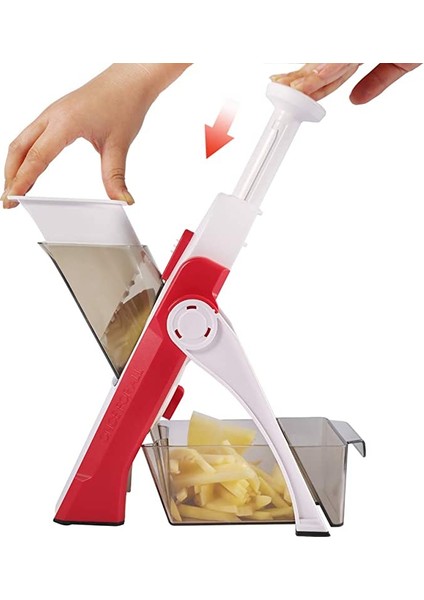 Kırmızı Stil Mutfak Aksesuarları Mandoline Dilimleyici, Bir Kez Sonra.sebze Dilimi, Yemek Doğrayıcı, Kesici, Doğrayıcı Meyve, Patates Kızartması, Julinner (Yurt Dışından)