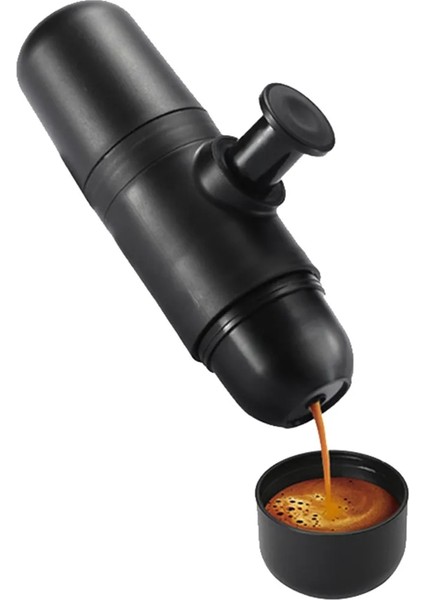 Siyah Stil Mini Manuel Taşınabilir Kahve Öğütücü Mini Espresso Fincan Manuel El Basınçlı Espresso Kahve Makinesi Seyahat Kahve Makinesi (Yurt Dışından)