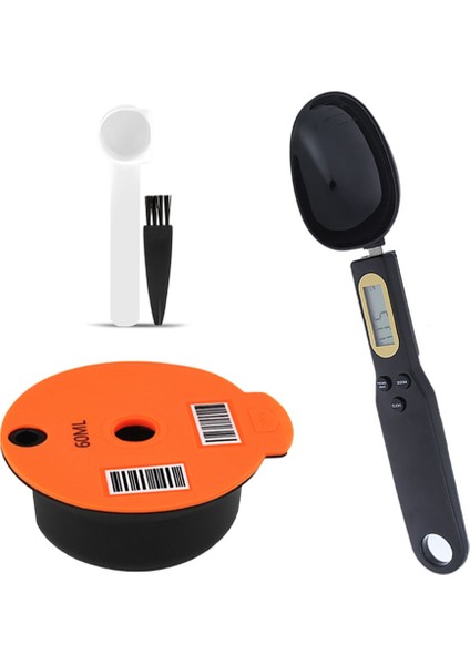 Ölçü Kaşığı A Stili Bosch-S Tassimo Mutfak Aletleri Için ml Kahve Makinesi Yeniden Kullanılabilir Kapsül Kahve Fincanı Filtre Sepeti Bakla ve Kaşık Fırçası (Yurt Dışından)