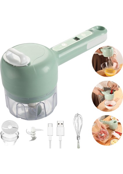 Yeşil Stil Çok Fonksiyonlu Elektrikli Sebze Kesici Sarımsak Ezici Elektrikli Soğan Kıyıcı Kesme Presleme Mikser Yiyecek Dilim (Yurt Dışından) fiyatları