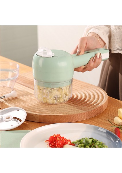 Yeşil Stil Çok Fonksiyonlu Elektrikli Sebze Kesici Sarımsak Ezici Elektrikli Soğan Kıyıcı Kesme Presleme Mikser Yiyecek Dilim (Yurt Dışından) modelleri