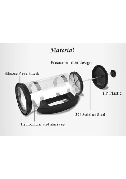 Açık Sarı Stil Paslanmaz Çelik Cam Demlik Cafetiere Fransız Kahve Çay Percolator Filtre Pres Piston L Manuel Kahve Espresso Makinesi Pot (Yurt Dışından)