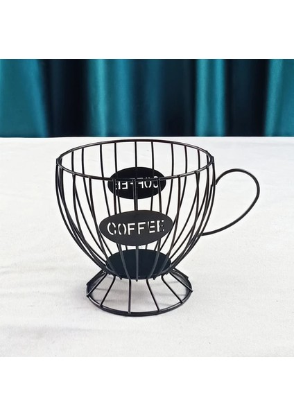 Siyah Stil Iskandinav Demir Sanat Delikli Kahve Kapsül Depolama Sepeti Vintage Kahve Pod Organizatör Tutucu Ev Cafe Otel Süs Dropship Için (Yurt Dışından)