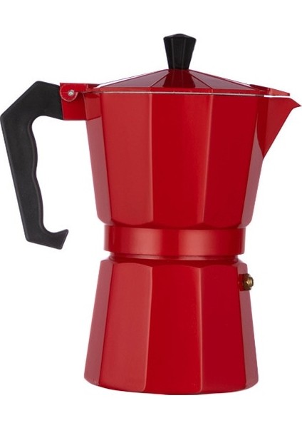 300ML 6bardak Kırmızı Stil Italyan Tarzı Alüminyum Cezve Mocha Kahve Makinesi Dayanıklı Sekizgen Pot Kahve Fincanı Cafeteira Expresso Percolator Pot (Yurt Dışından)