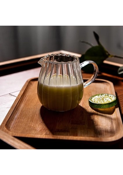 14.5x9.3cm Stili Isıya Dayanıklı Şeffaf Cam Çay Sürahi Japon Tarzı Çizgili Süt Sürahisi Sapı Kahve Süt Çaydanlık Su Sürahisi Ev Cafe Drinkware (Yurt Dışından) fiyatları