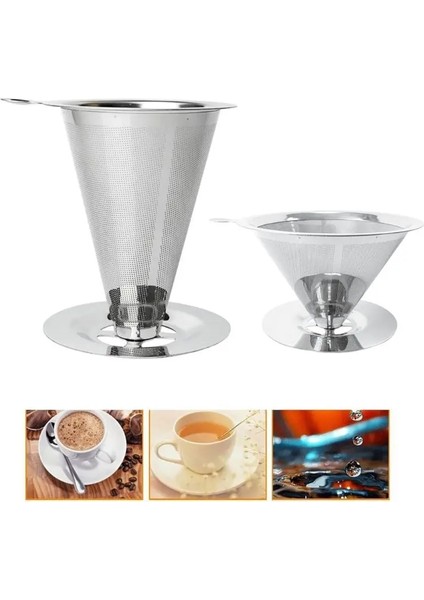 No.1 Tarzı Yeniden Kullanılabilir Kahve Filte Paslanmaz Çelik Koni Kahve Filtre Sepetleri Kafes Süzgeç Kahve Damlatıcı Üzerine Dökün (Yurt Dışından) fiyatları