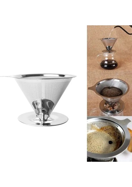 No.1 Tarzı Yeniden Kullanılabilir Kahve Filte Paslanmaz Çelik Koni Kahve Filtre Sepetleri Kafes Süzgeç Kahve Damlatıcı Üzerine Dökün (Yurt Dışından) modelleri