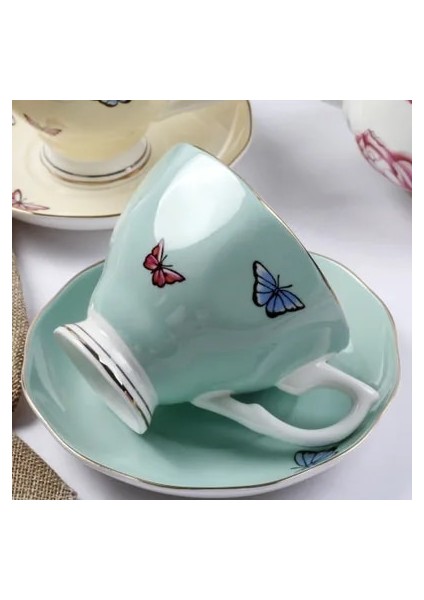 R Stili 170ML, Ince Kemik Çini Kahve Fincanı ve Tabağı ve Kaşık, Komik Moda Tasarımı, Zakka Tazas Cafe Espresso Fincanı, Avrupa Kahve Kupası (Yurt Dışından)