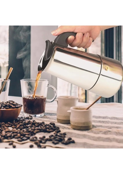 100ML Tarzı Paslanmaz Çelik Su Isıtıcısı Kahve Bira Su Isıtıcısı Pot Taşınabilir Espresso Kahve Makinesi Moka Pot Pro Barista 100MLMLMLML (Yurt Dışından) fırsatları