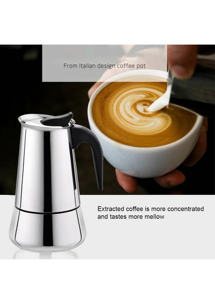 100ML Tarzı Paslanmaz Çelik Su Isıtıcısı Kahve Bira Su Isıtıcısı Pot Taşınabilir Espresso Kahve Makinesi Moka Pot Pro Barista 100MLMLMLML (Yurt Dışından) indirimleri