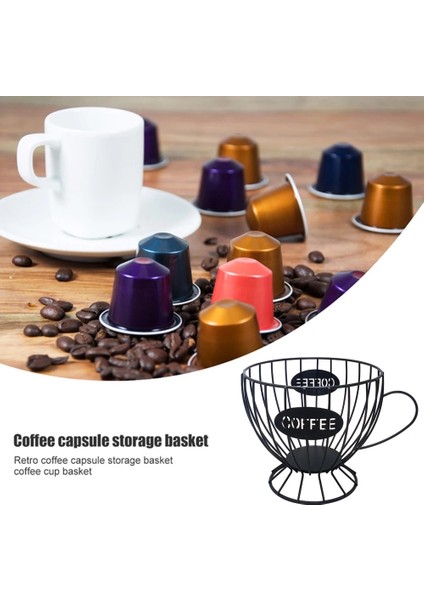 Siyah Stil Iskandinav Demir Sanat Delikli Kahve Kapsül Depolama Sepeti Vintage Kahve Pod Organizatör Tutucu Ev Cafe Otel Süs Dropship Için (Yurt Dışından) fırsatları