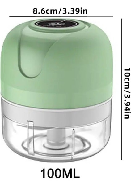 YEŞIL-100ML Stili Elektrikli Mini Sarımsak Kıyıcı USB Kıyma Makinesi Sarımsak Ezici Makinesi Sağlam Dayanıklı Ezilmiş Zencefil Sebze Kırıcı Mutfak Eşyaları (Yurt Dışından)