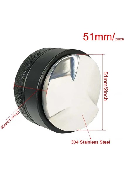 Siyah 3AÇILI 51MM Stili 304 Paslanmaz Çelik mm Çift Taraflı Kahve Tamper 3 Açılı Eğimli ve Düz Tabanlı, Espresso Kahve Porfiltre Filtre (Yurt Dışından)