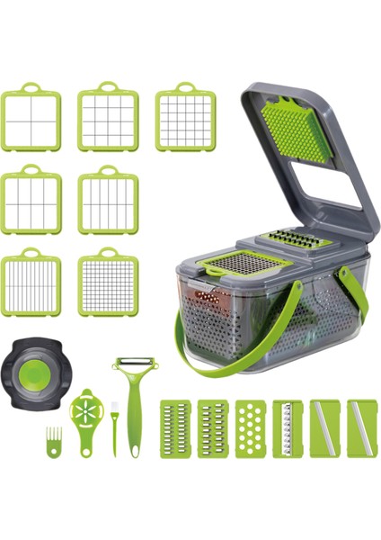 Tip1 Tarzı Çok Fonksiyonlu Sebze Kesicisi Meyve Dilimleyici Mandoline Dilimleyici Kesici Drenaj Sepeti ile Patates Soğan Kıyıcı Dicer (Yurt Dışından)