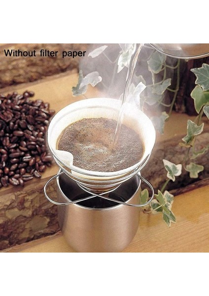1 Adet Gümüş Tarzı 1 Adet Espresso Kahve Filtresi Net Katlanabilir Kahve Damlatıcı Filtre Bardak Tutucu Katı Damla Kahve Makinesi Doldurulabilir Bahar Tarzı Brewer (Yurt Dışından)