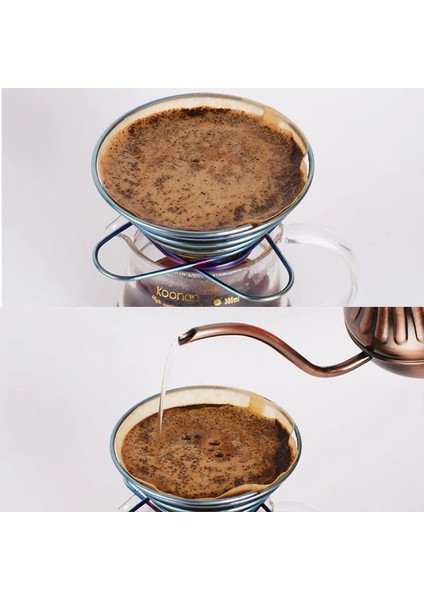 1 Adet Gümüş Tarzı 1 Adet Espresso Kahve Filtresi Net Katlanabilir Kahve Damlatıcı Filtre Bardak Tutucu Katı Damla Kahve Makinesi Doldurulabilir Bahar Tarzı Brewer (Yurt Dışından)