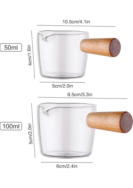 50ML Tarzı Süt Kavanoz Cam Kahve Kupa Süt Fincan Tencere Sos Sirke Tabak Tartı Ölçüm Fincan Çeşniler Ketçap Kabı Espresso Fincan ml (Yurt Dışından)