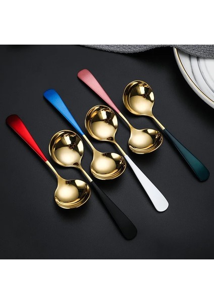 Altın Kırmızı Stil 15.9cm * 4.5cm Yuvarlak Kafa Kahve Kaşıkları Paslanmaz Çelik Karıştırma Çay Tatlı Kek Kaşık Renkli Mutfak Sofra Aksesuarları (Yurt Dışından) indirimleri